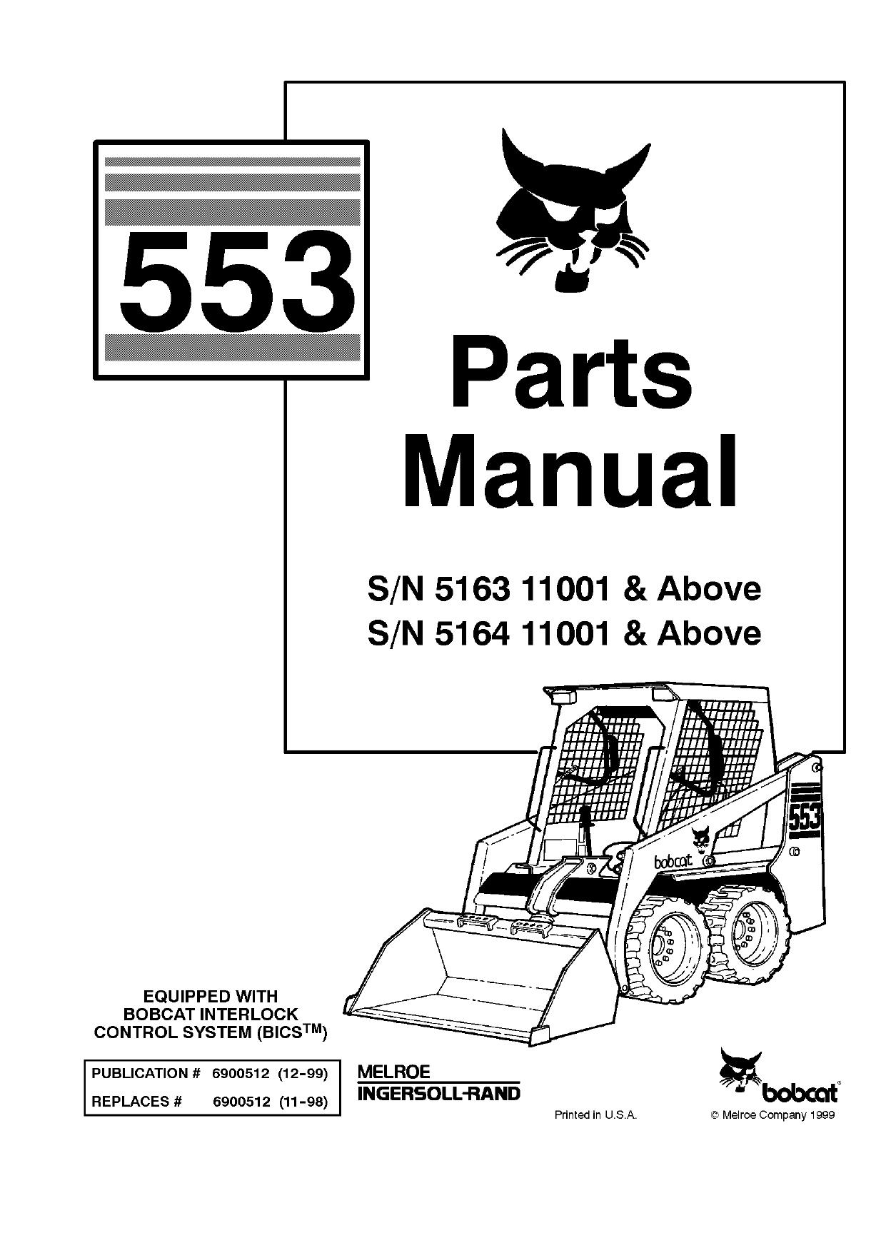 553 F Skid Steer Loader parts manual Bobcat